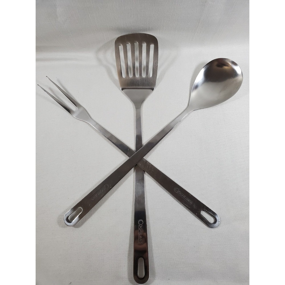 Coghlan's 3 PC Stainless Steel Camping Utensil Set-BBQ-Spatula, Fork & Spoon